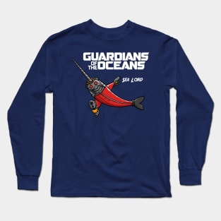 Guardians of the Oceans Sea Lord not Star, Funny Narwhal Movie Parody Long Sleeve T-Shirt